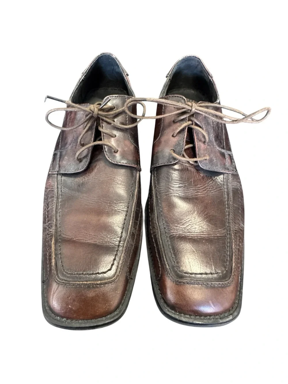 Nice Classic ALFANI Men’s 13M Brown Leather Lace-Up Dress Shoes